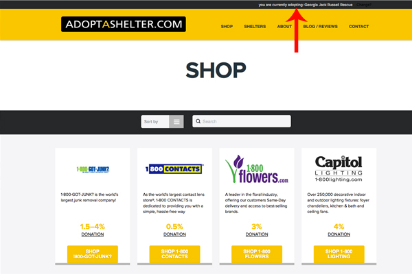 Adopt a Shelter - Confirmation Bar