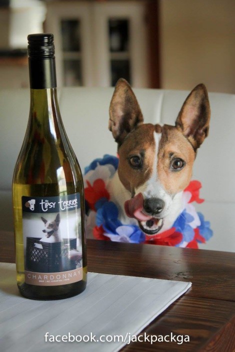 Brigit with her wine