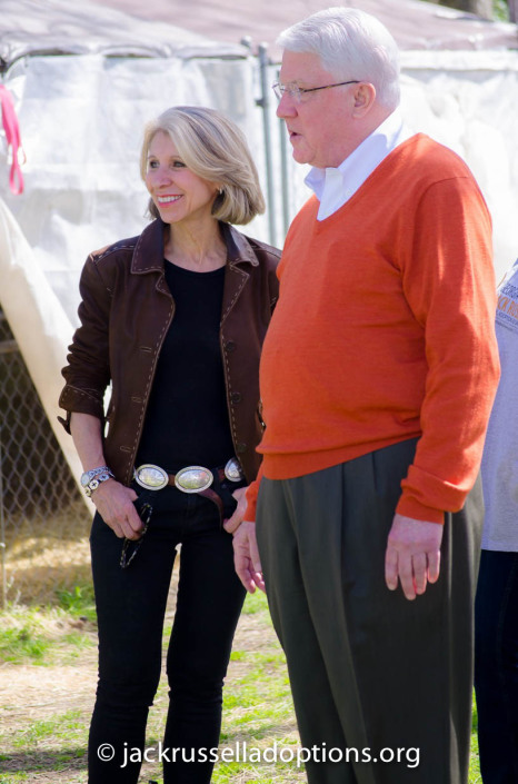 Jane and Joe, touring the kennels.