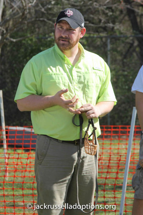 Dogwood Jack Russell Terrier Club president Juston Thompson giving participants an outline of the day's events.