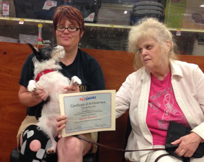 Penelope graduating obedience class