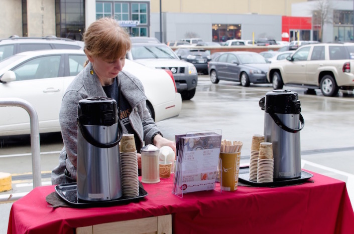 Ava at Whole Foods coffee station